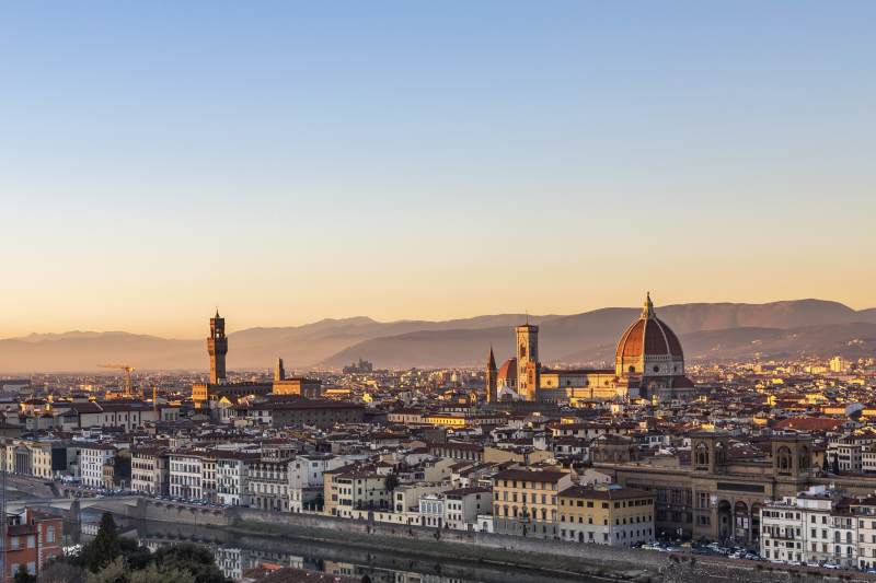 佛罗伦萨日落城市景观图片