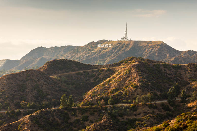 好莱坞标志山景图图片