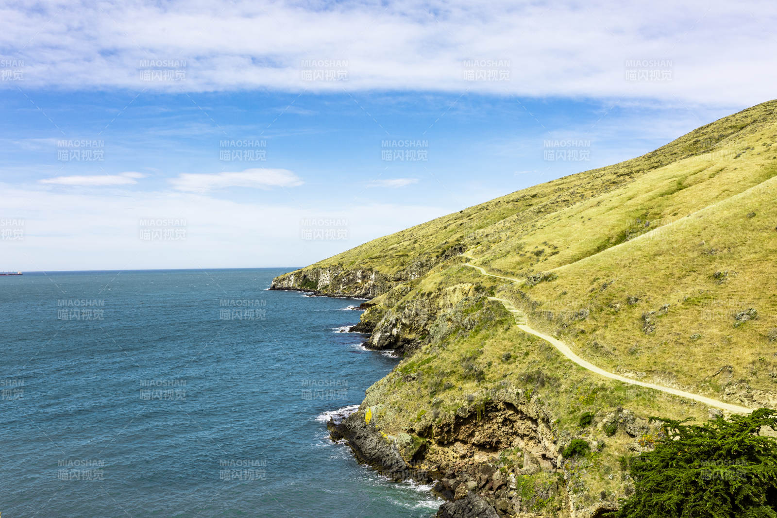 新西兰基督城 海岸悬崖小径风光图片