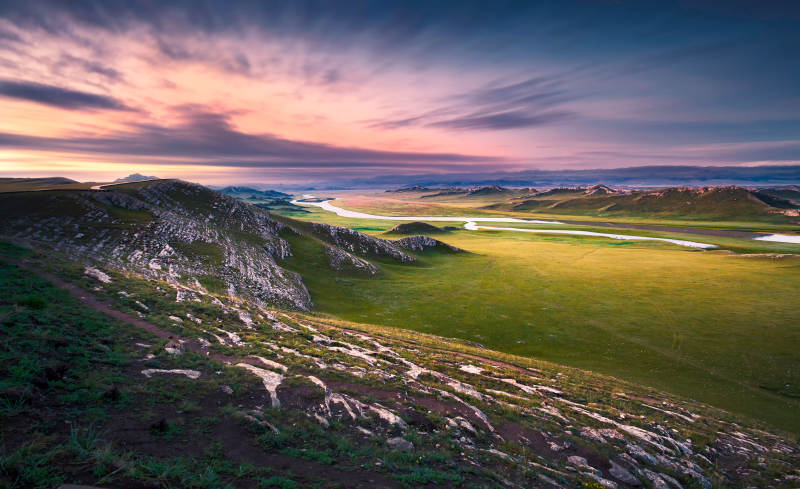 草原晨曦 山河壮丽图片