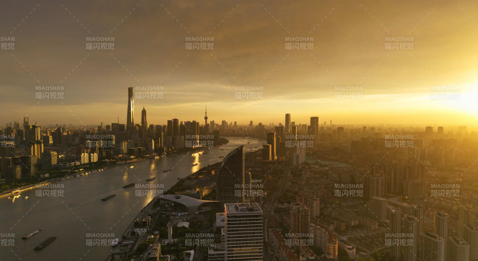 上海日落城市风光图片