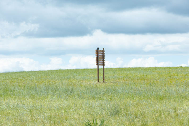 草原上的指示牌图片