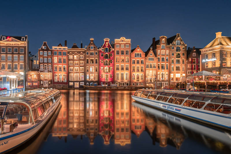 阿姆斯特丹夜景运河风光图片