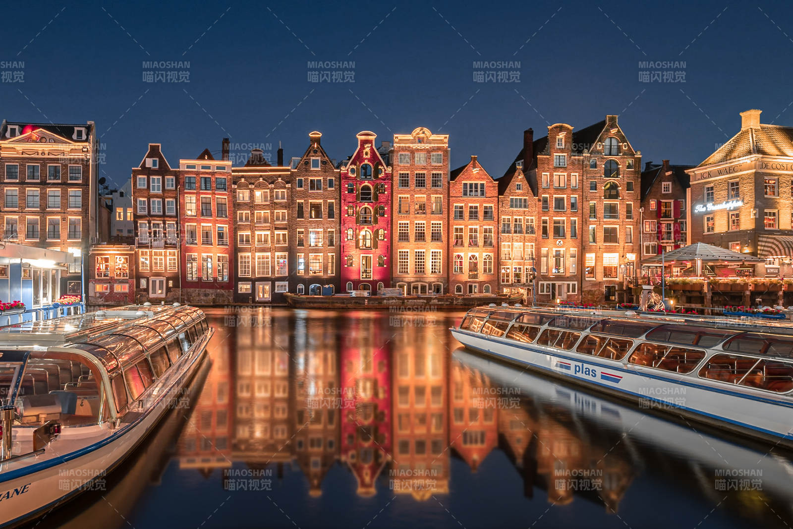 阿姆斯特丹夜景运河风光图片