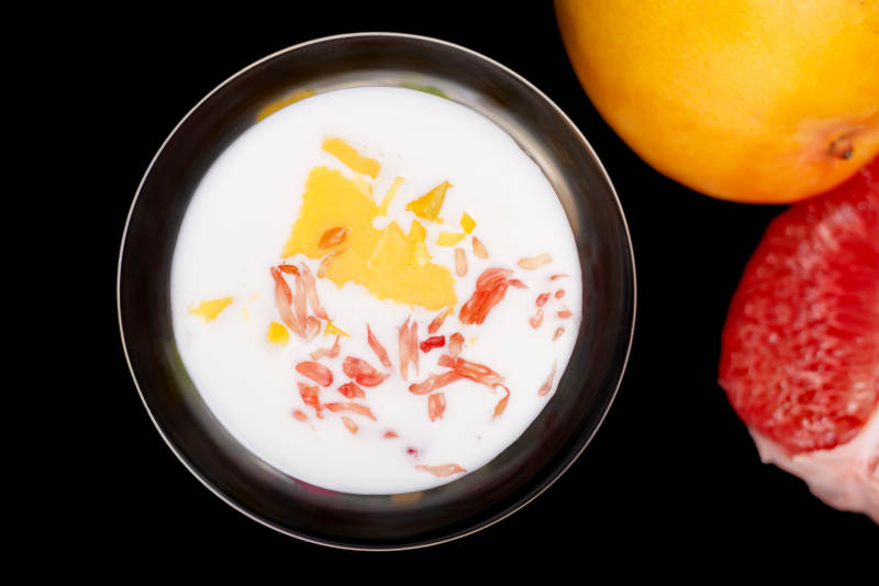 柚子酸奶甜品图片