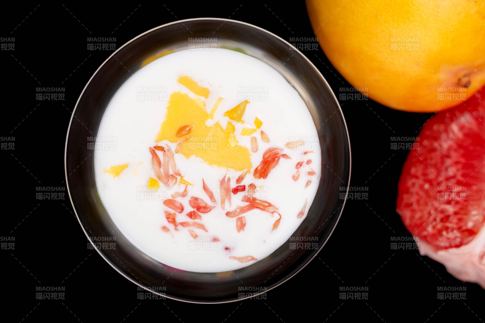 柚子酸奶甜品图片