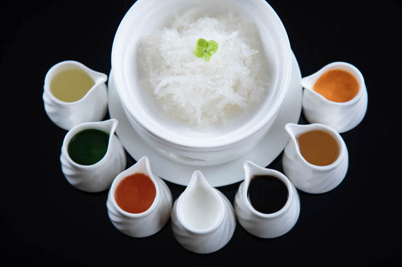 七彩蘸料配燕窝图片