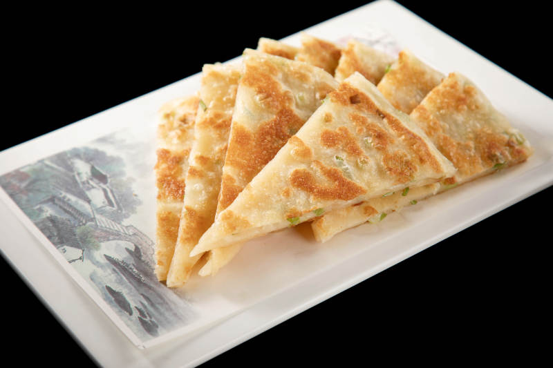 葱油饼三角切片图片