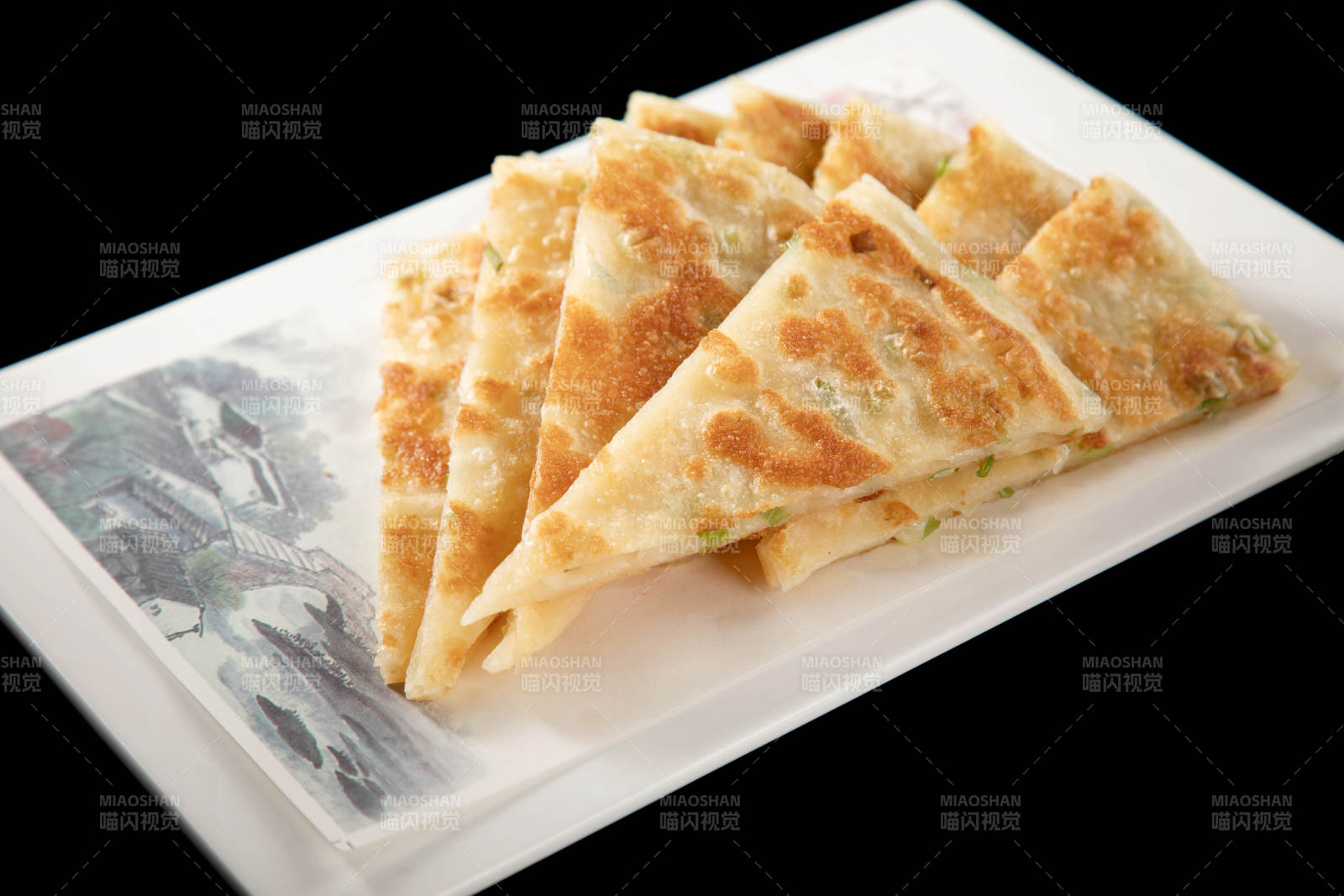 葱油饼三角切片图片