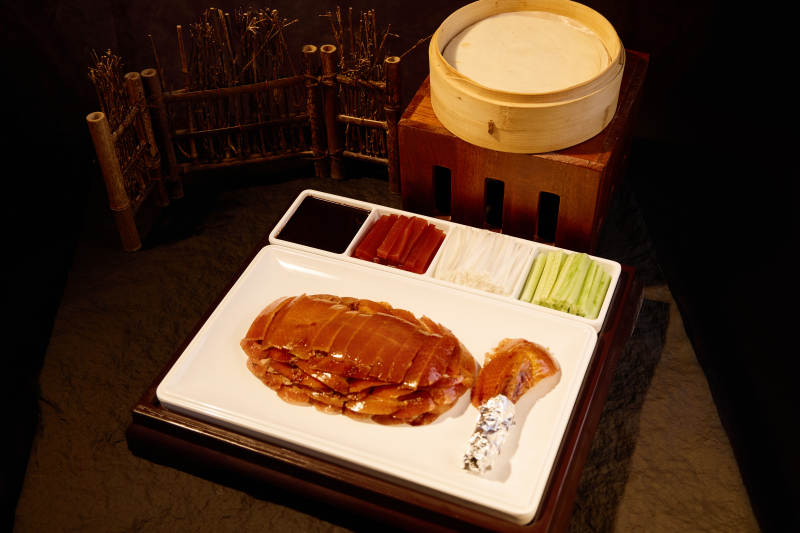 北京烤鸭配菜摆盘图图片