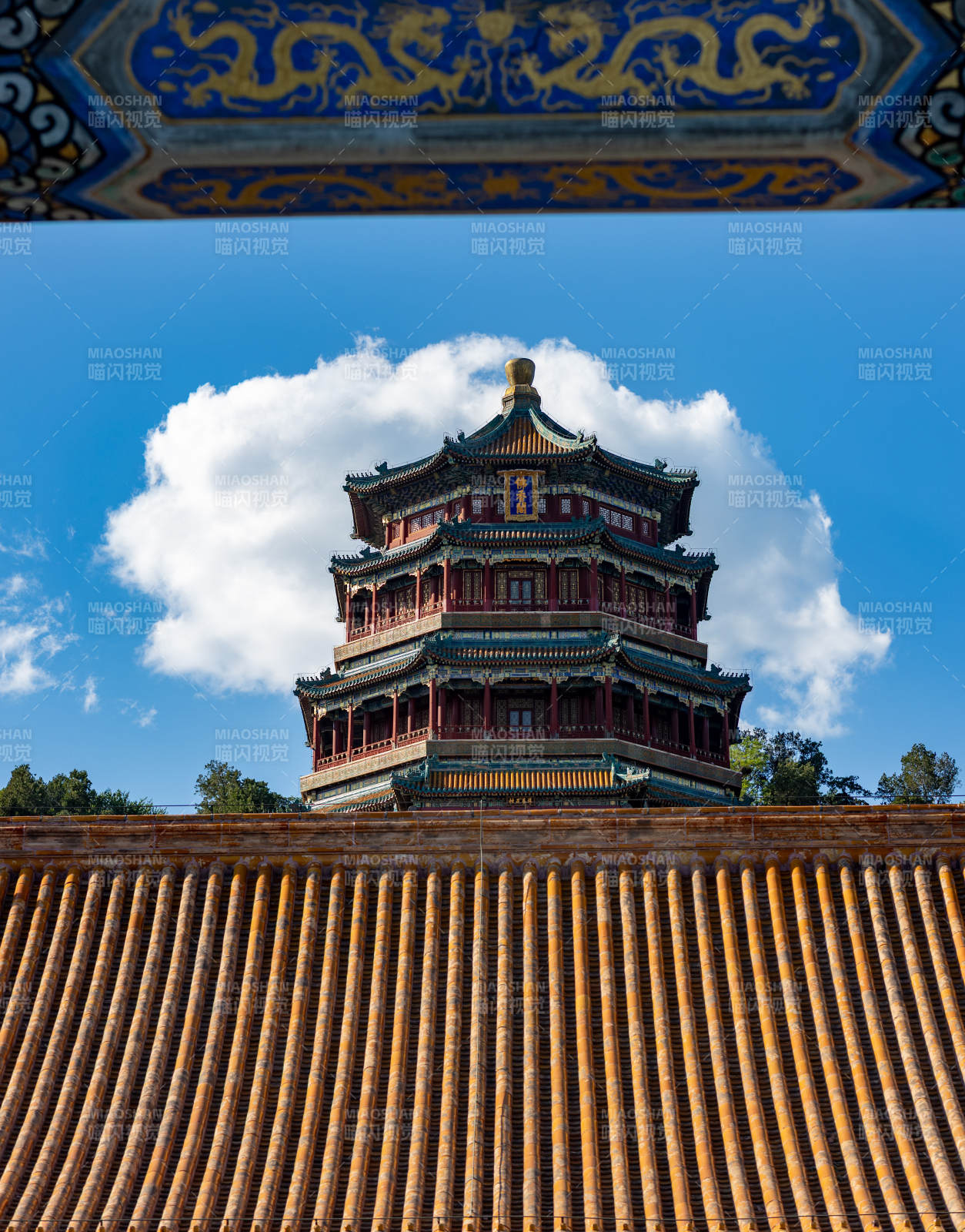 颐和园佛香阁塔楼图片