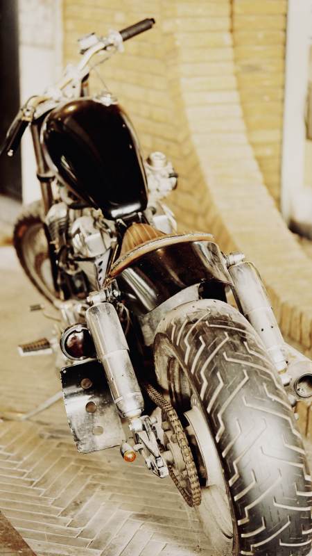 复古摩托车特写图片