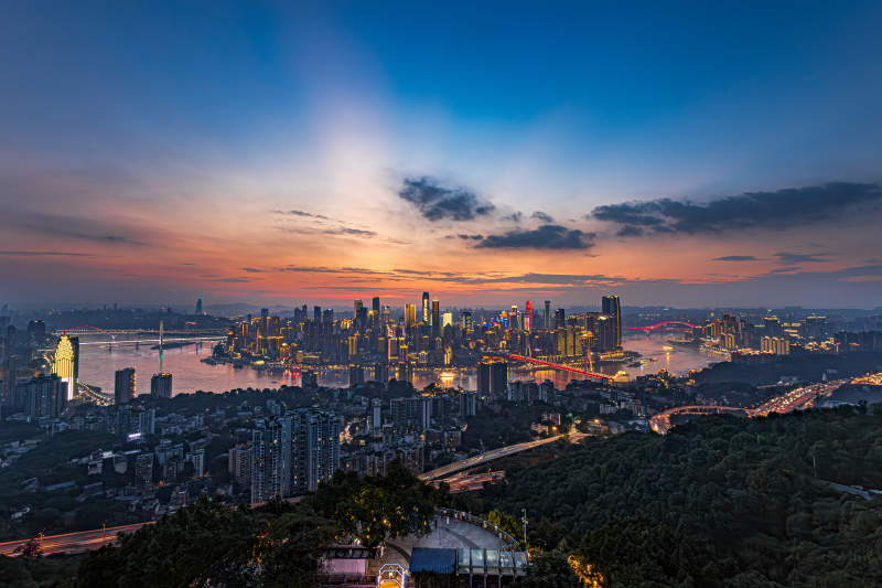 重庆山城夜景 灯火辉煌图片