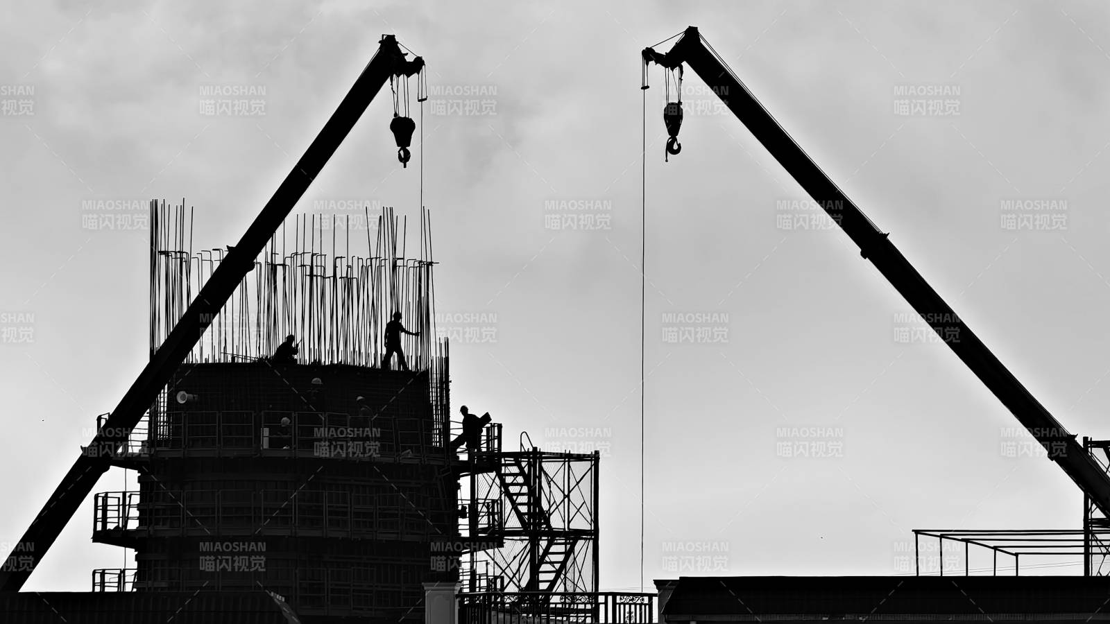 建筑工地剪影图片