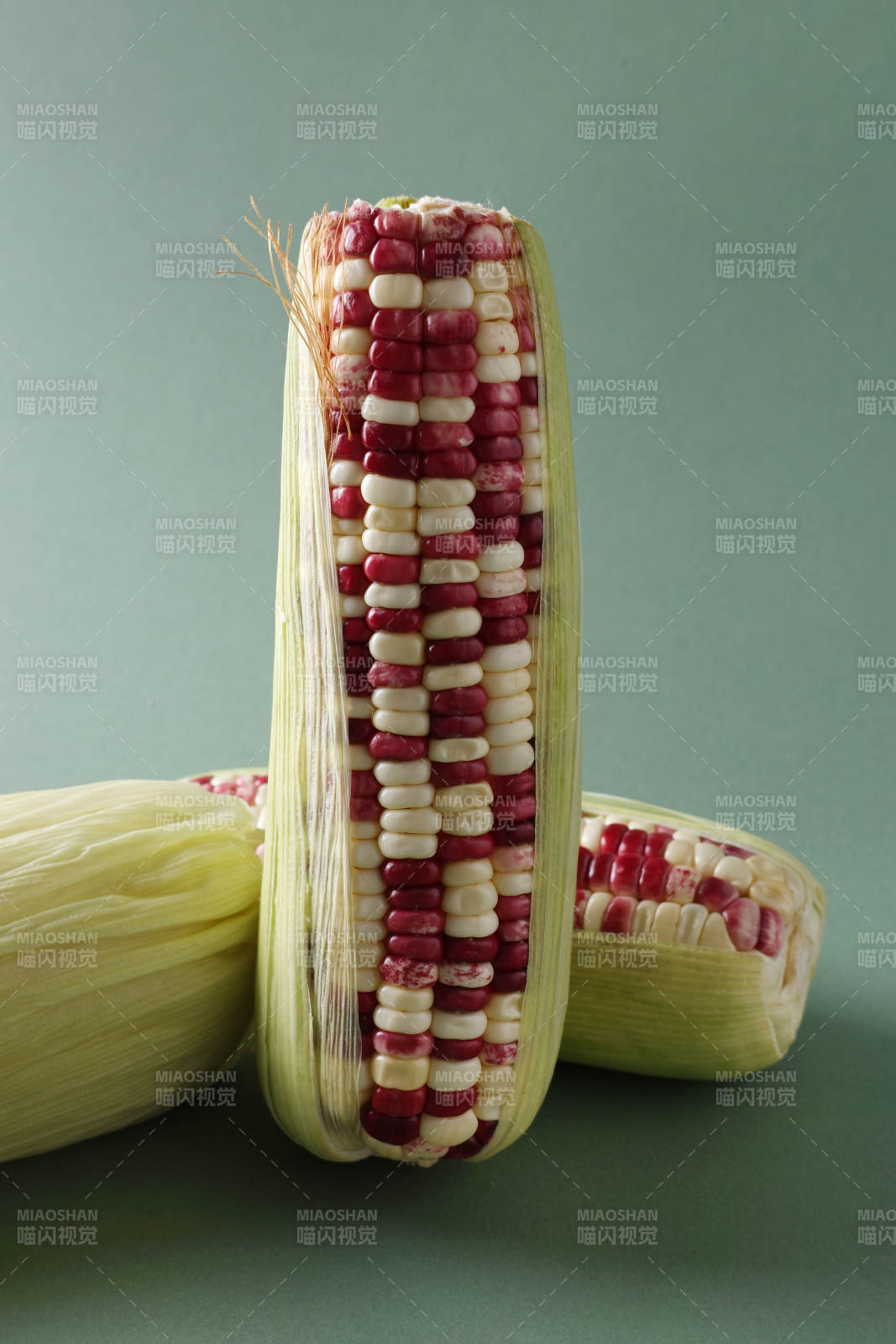 彩色玉米特写图片