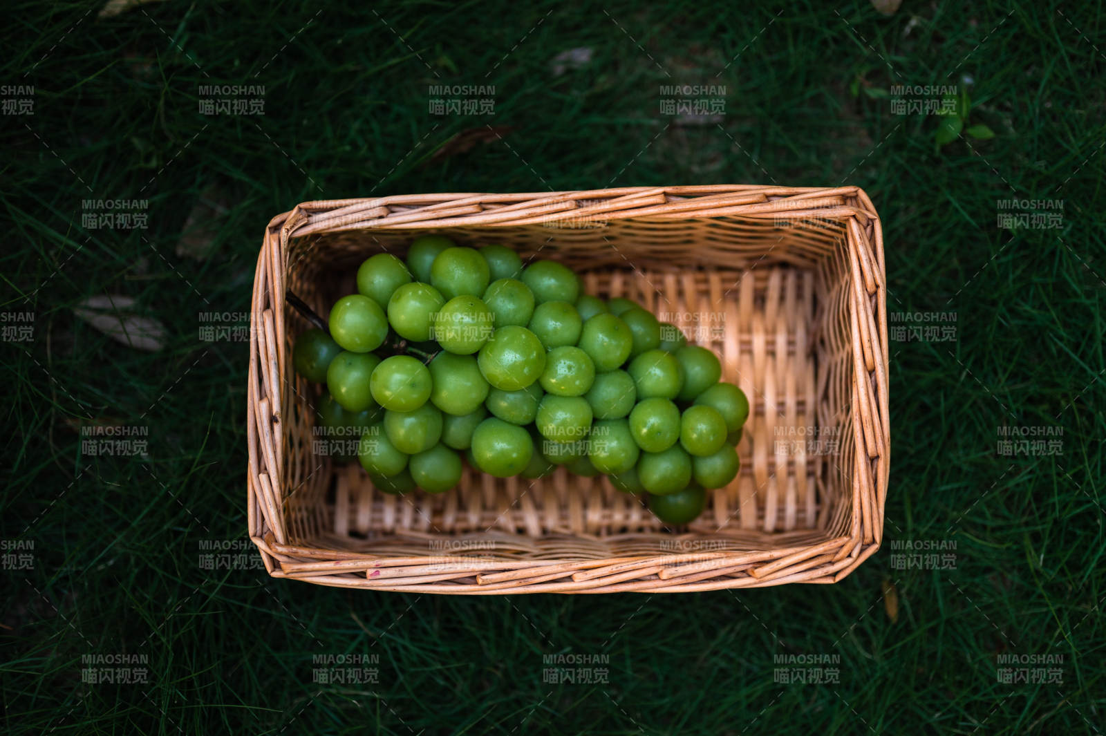 篮子里的青葡萄图片