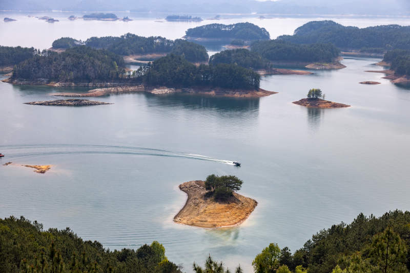 浙江千岛湖湖光山色 小岛点缀图片