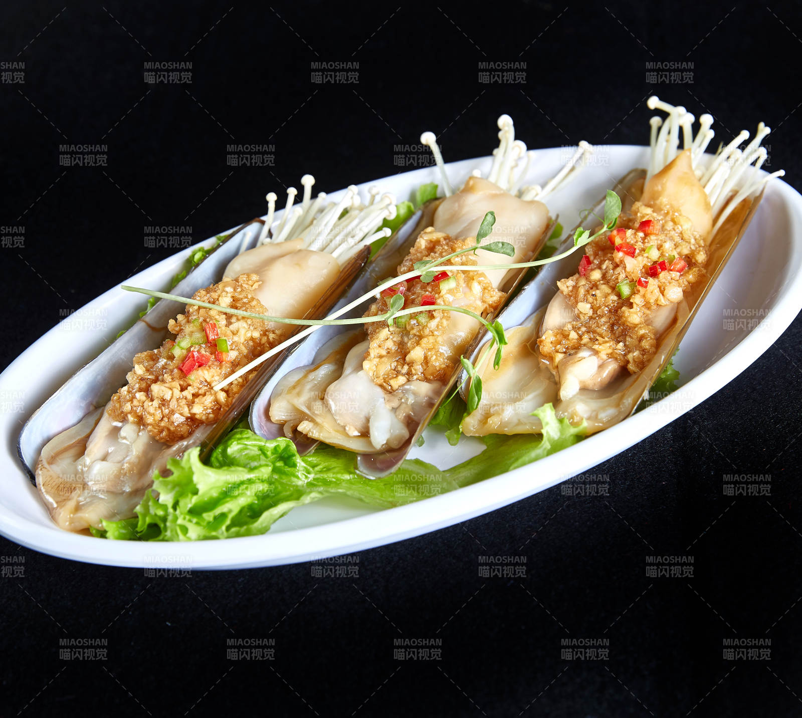 蒜蓉蒸蛏子图片