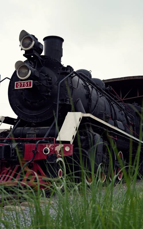 复古蒸汽机车静止展示图片