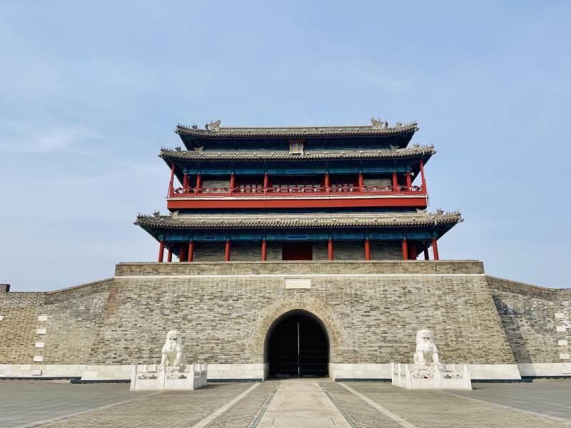 北京永定门石狮守卫图片