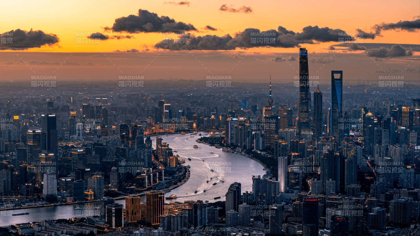 上海城市夜景 灯火辉煌的都市图片