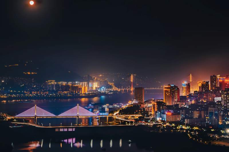 夜景城市灯火辉煌图片