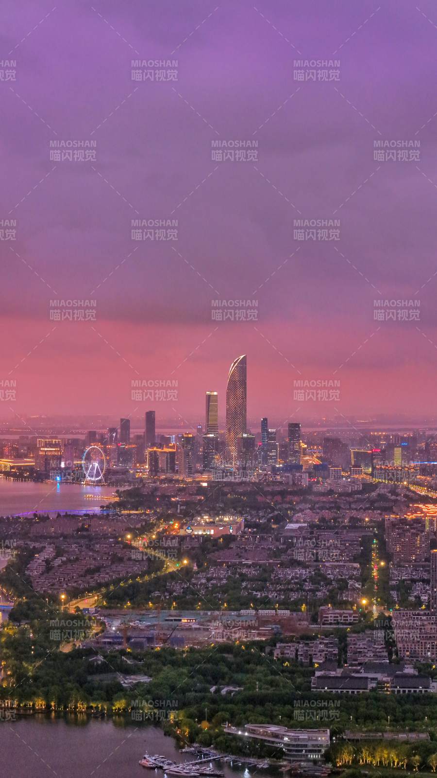 苏州城市夜景 灯火辉煌图片