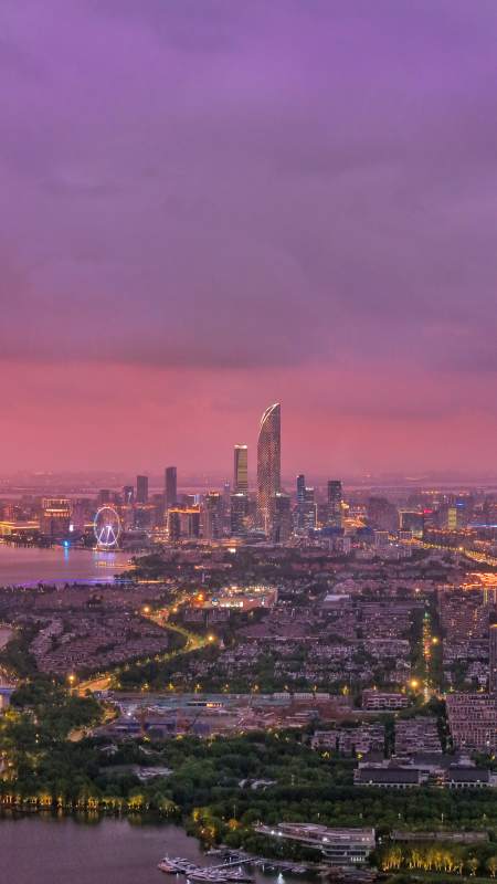苏州城市夜景 灯火辉煌图片