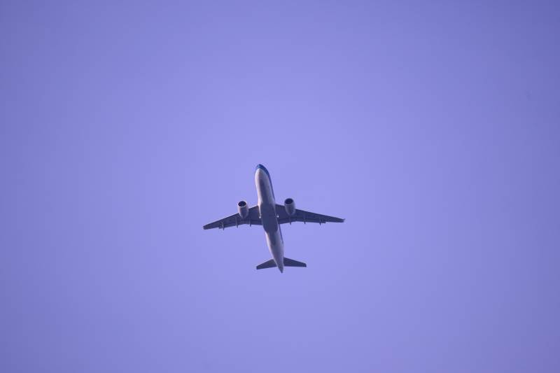 蓝天下的飞行瞬间图片