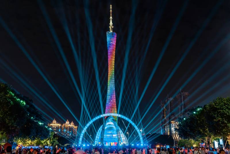 广州塔夜景灯光秀图片