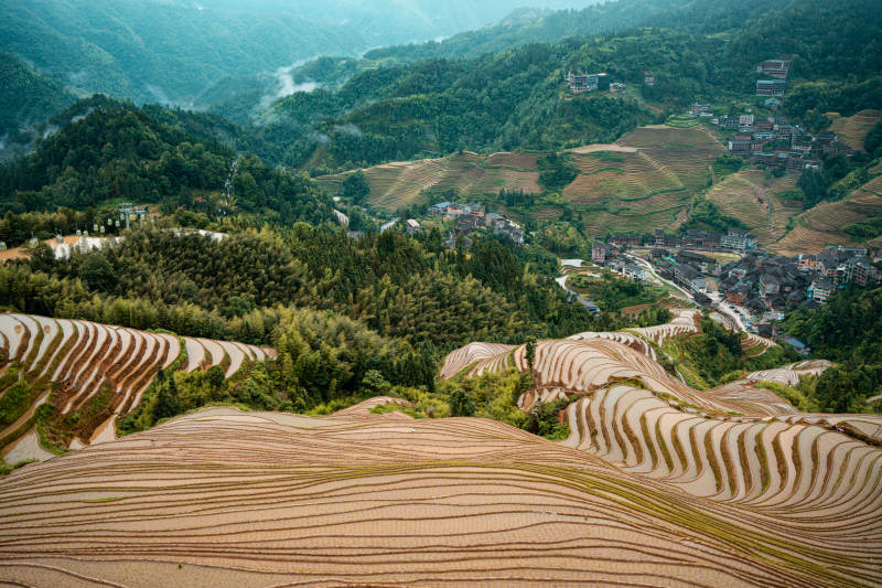 梯田风光 山间画卷-桂林龙脊梯田图片