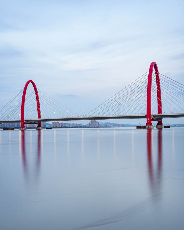 杭州钱塘江之江大桥傍晚图片