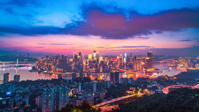 重庆夜景 灯火辉煌的城市图片