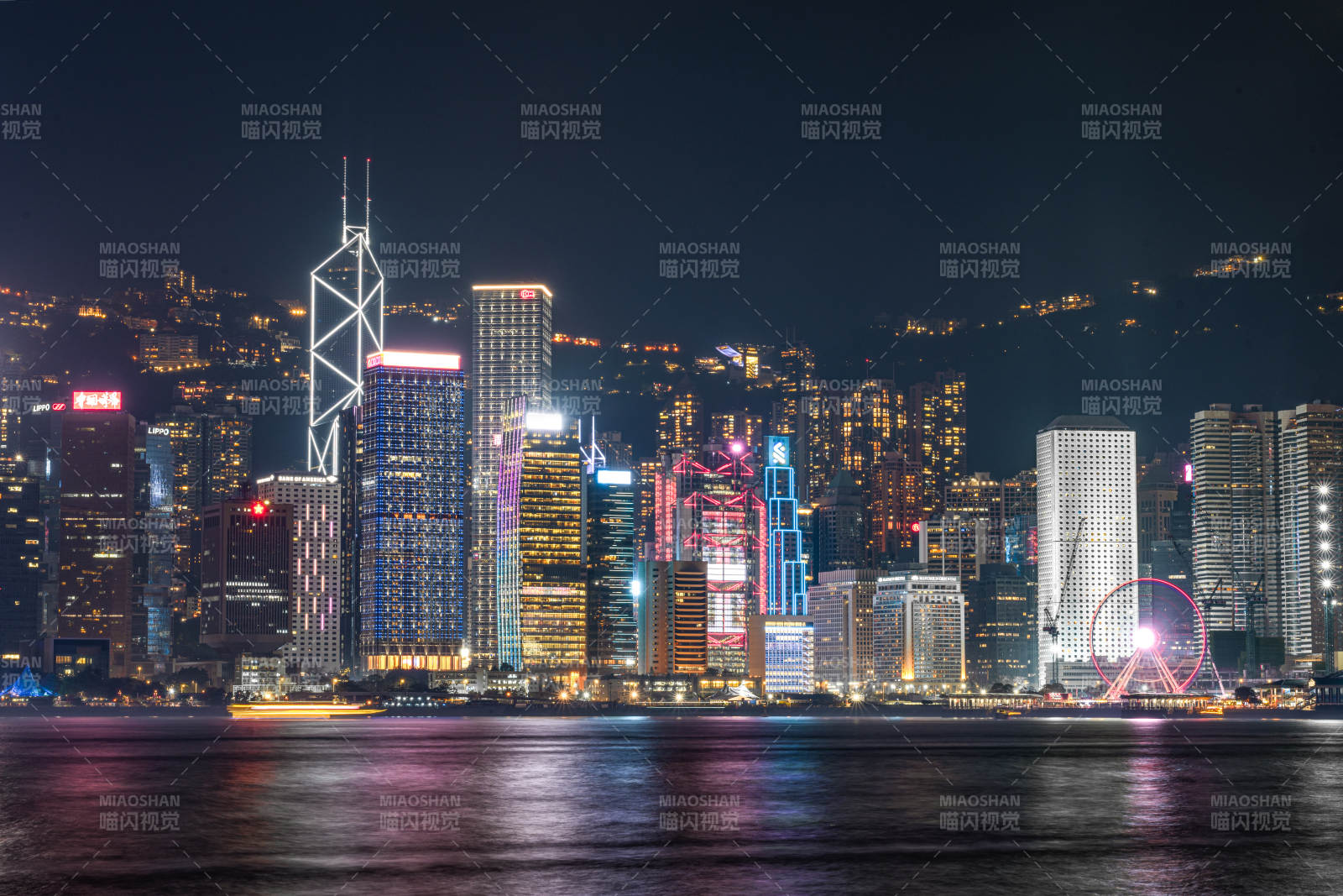 香港夜景 璀璨都市灯火图片