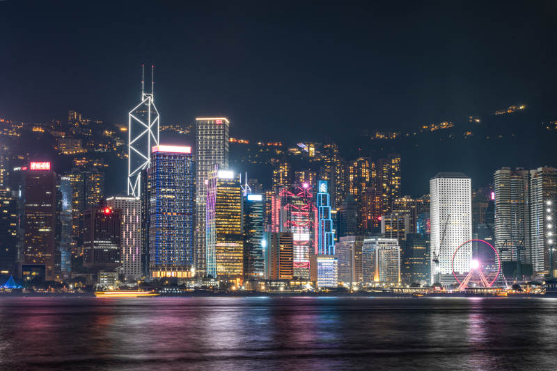 香港夜景 璀璨都市灯火图片