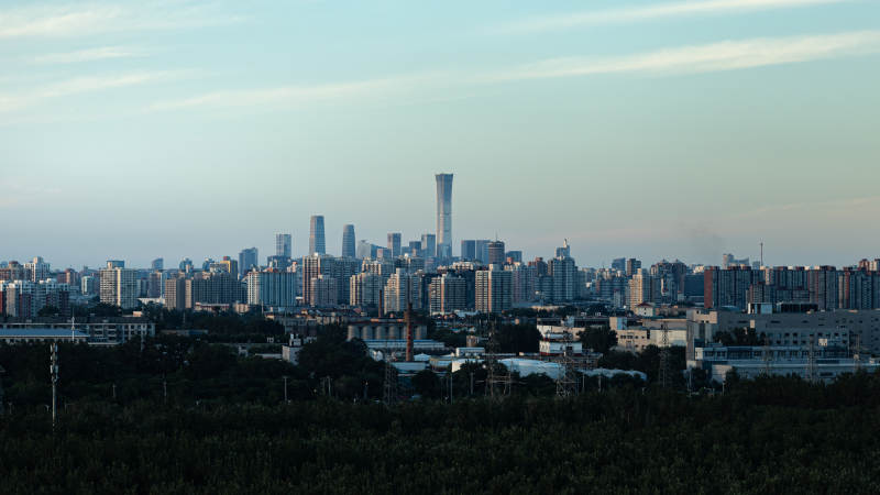 北京 城市天际线黄昏景色图片