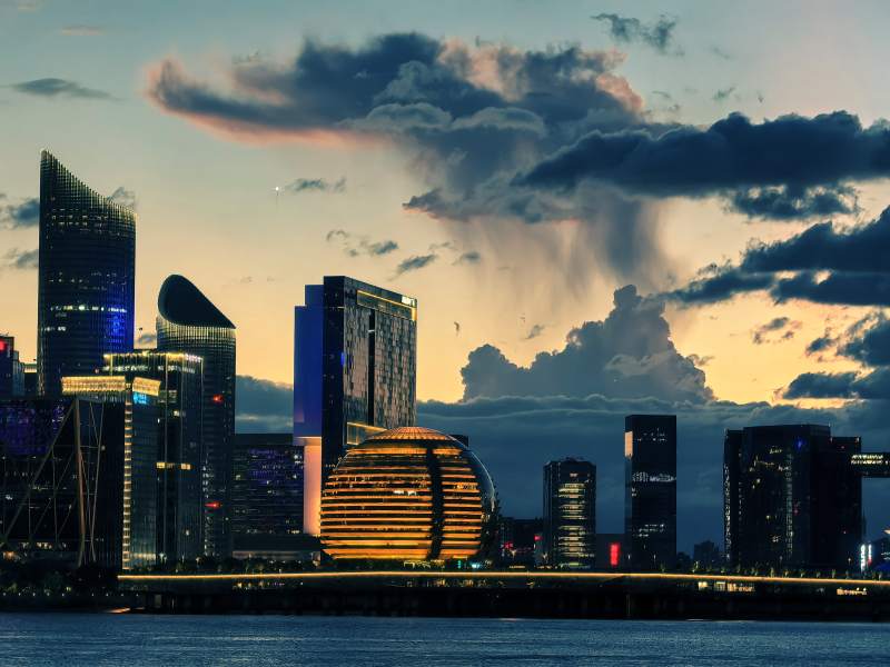 中国浙江杭州钱江新城地标建筑图片