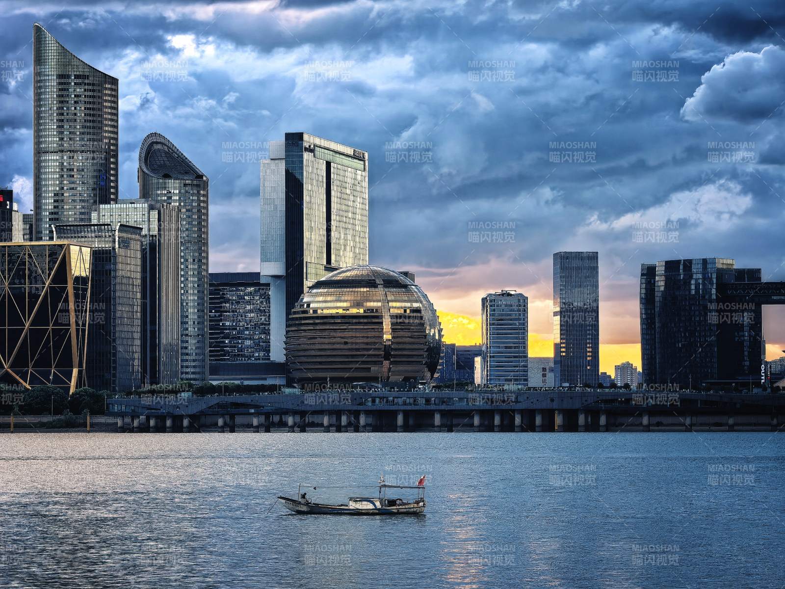 中国浙江杭州钱江新城地标建筑图片