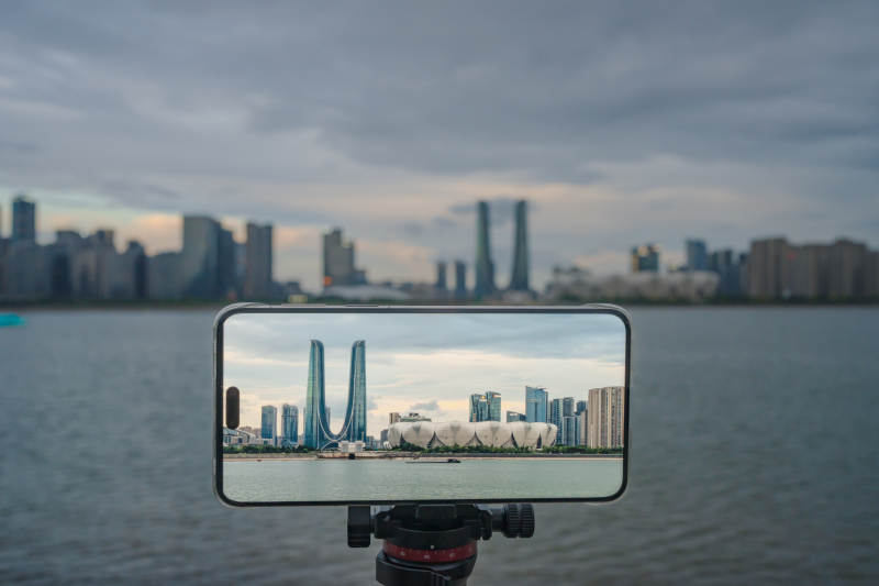 手机拍摄杭州天际线图片