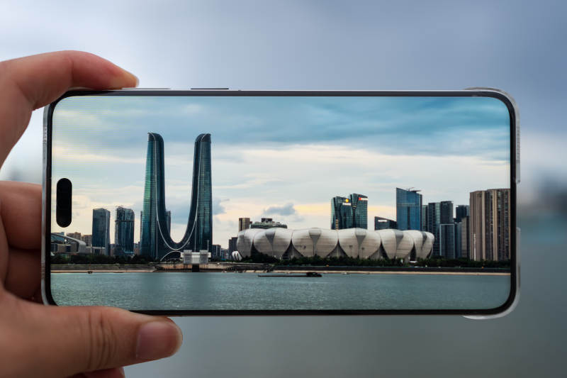 手机中的杭州天际线图片