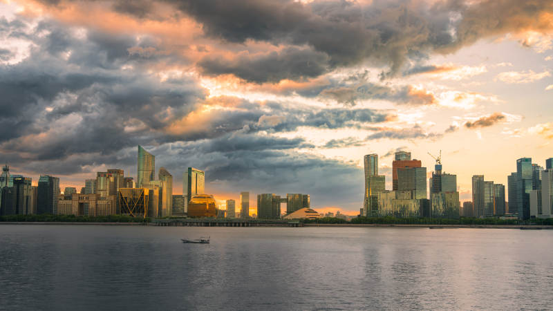 杭州钱江新城全景图片