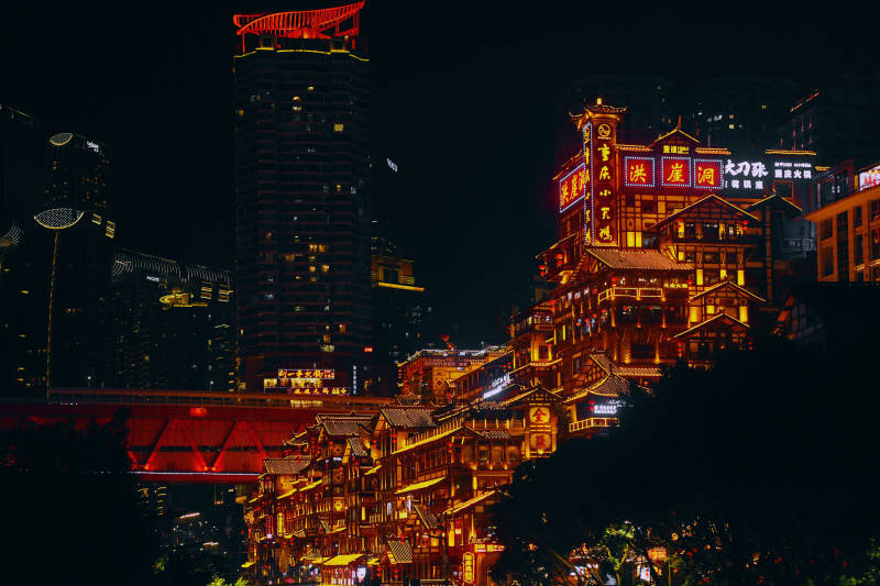 洪崖洞夜景图片