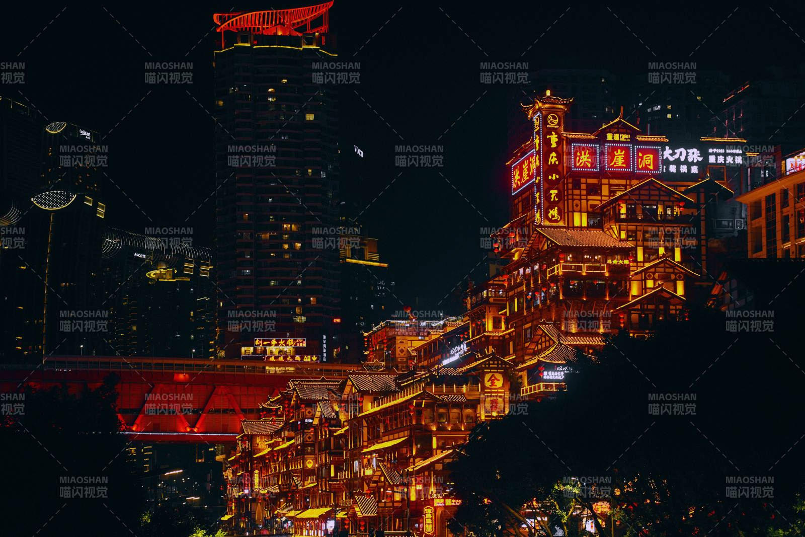 洪崖洞夜景图片
