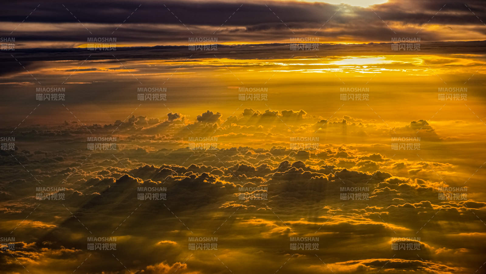 云海夕阳 金色光辉图片