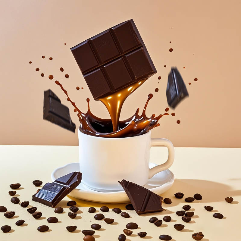 巧克力咖啡的甜蜜碰撞图片