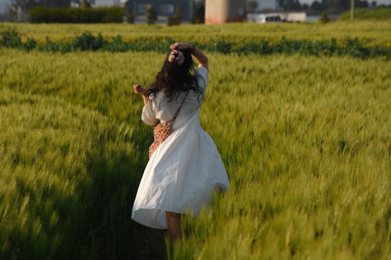 田野中的自由舞者图片