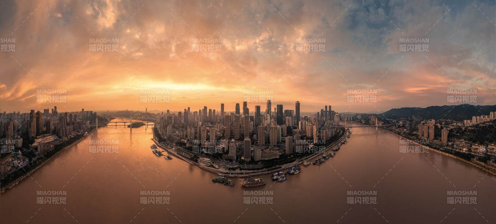 重庆两江交汇城市风光图片