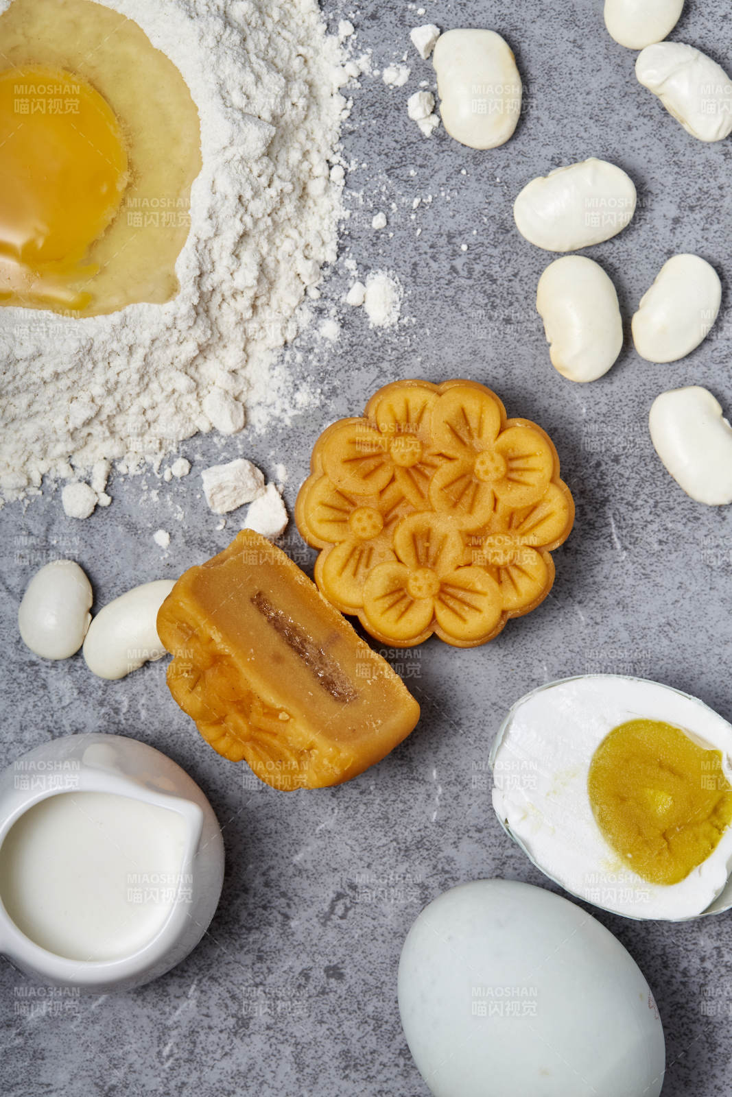 月饼制作原料展示图图片