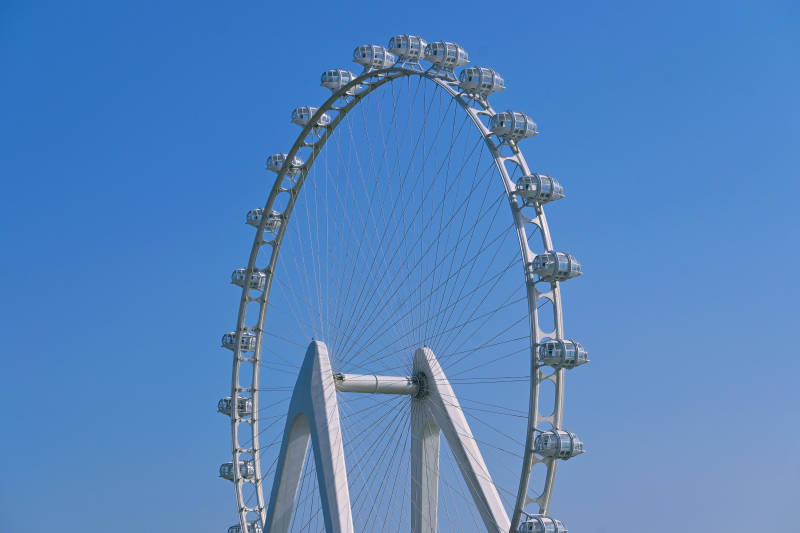 金鸡湖蓝天下的摩天轮图片