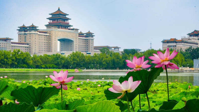 莲花池公园与北京西客站图片